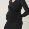 Mom Enula9 | Bodycon Gravid Og Amme Kjole - Black