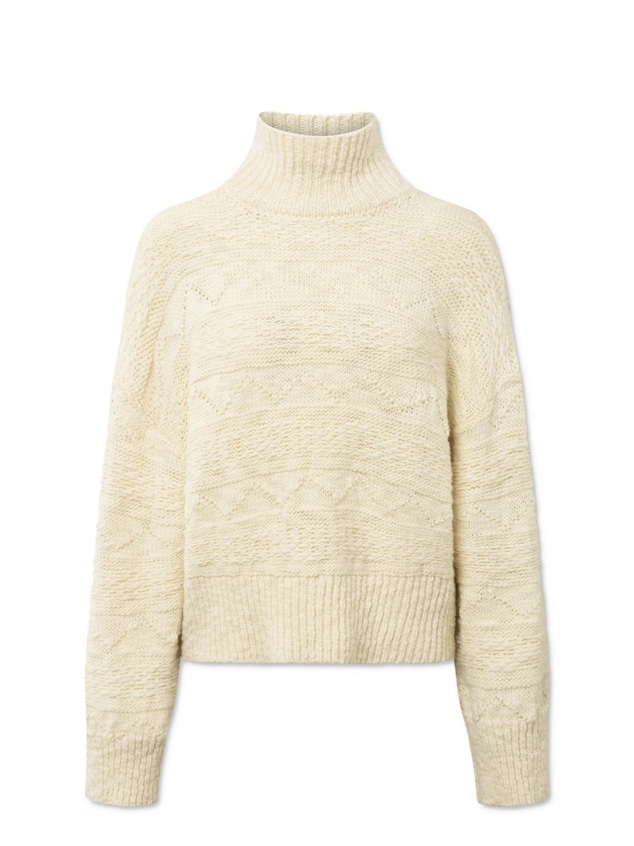 Mom Enula9 | Kelby Turtleneck Strik - Egret Beige