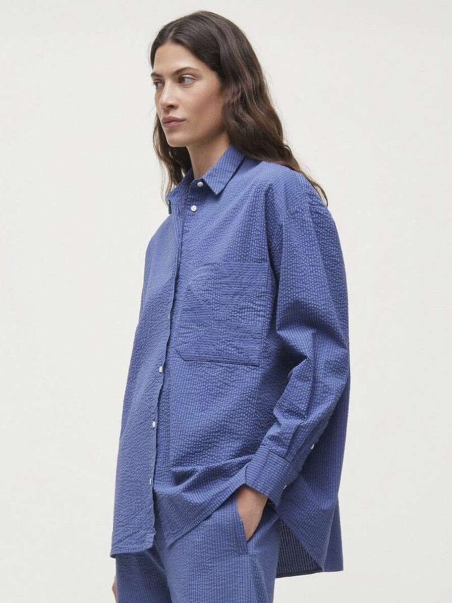 Mom Enula9 | Shirt Japan Seersucker - Mix True Blue