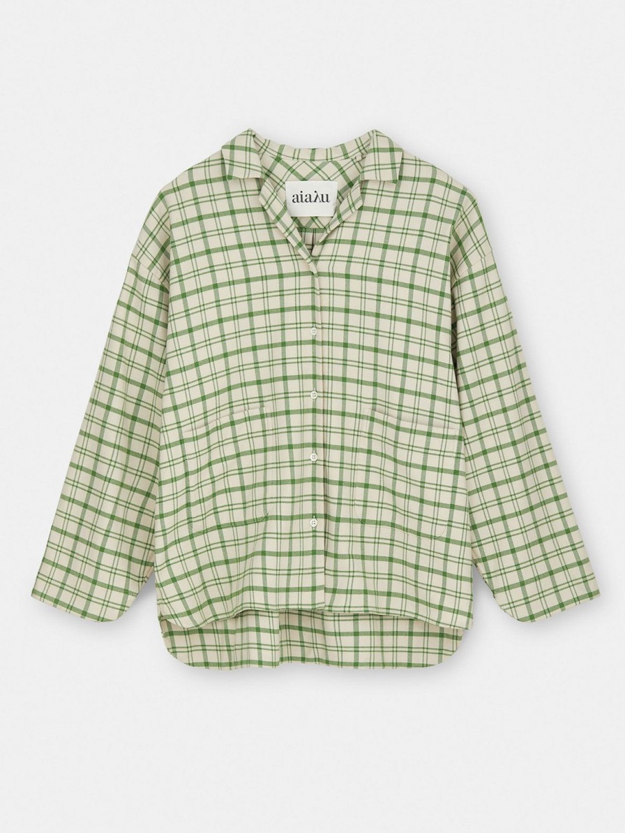 Mom Enula9 | Pyjamas Shirt - Green Check