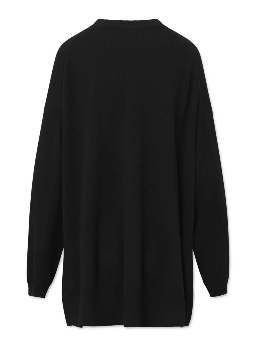 Mom Enula9 | Juni Crewneck Oversize Sweater - Black Knit