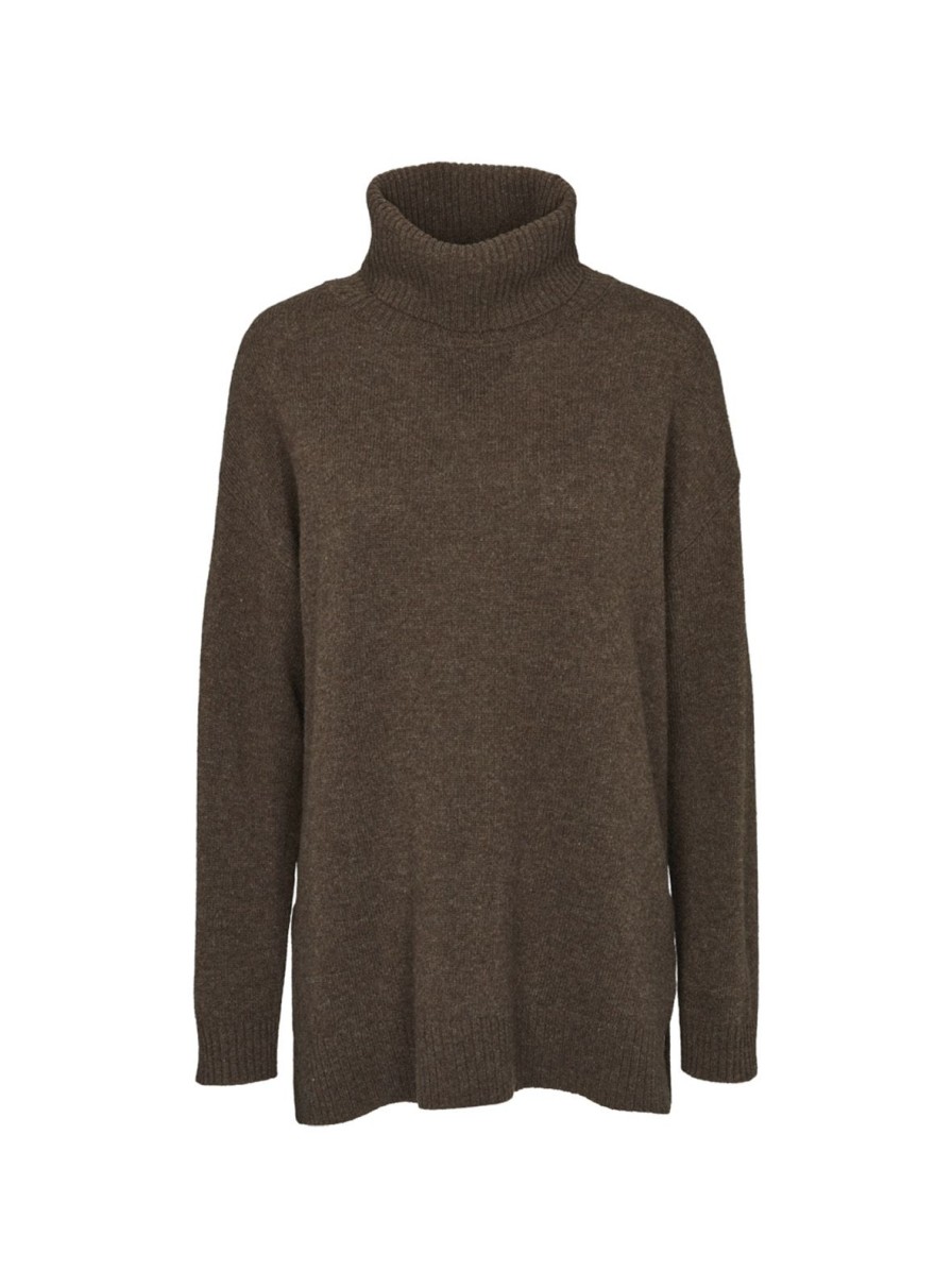 Mom Enula9 | Line T-Neck Sweater - 2 Farver