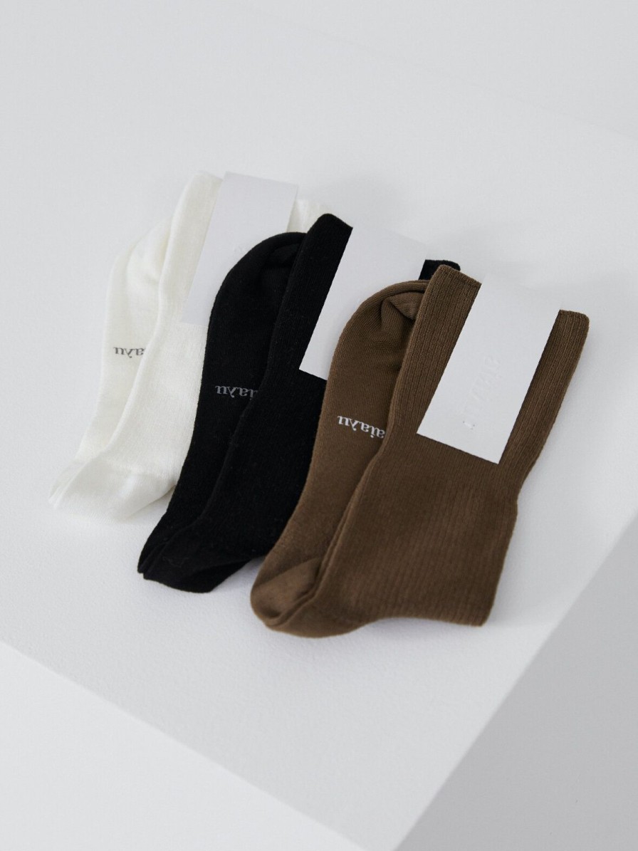 Mom Enula9 | Cotton Rib Socks - 3 Varianter