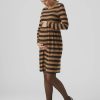 Mom Enula9 | Nellie Jersey Kjole - Camel/Black Stripes