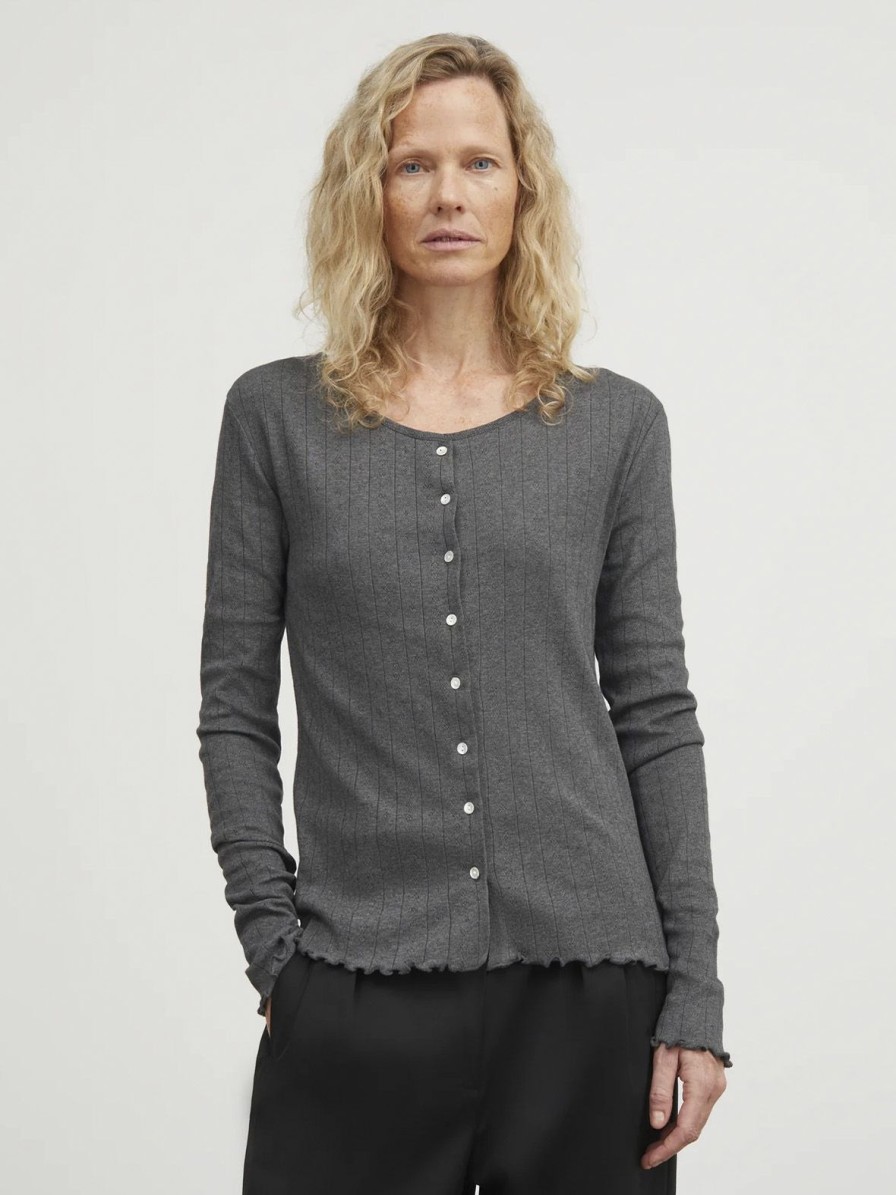 Mom Enula9 | Edie Cardigan - Dark Greymelange