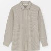 Mom Enula9 | Edgar Shirt - Light Cream / Burgundy Stripe